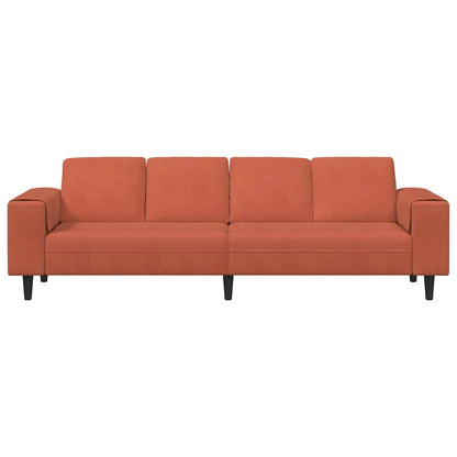 vidaXL Sofa mit Kissen Rot-Orange 250 x 77 x 76 cm Cordstoff