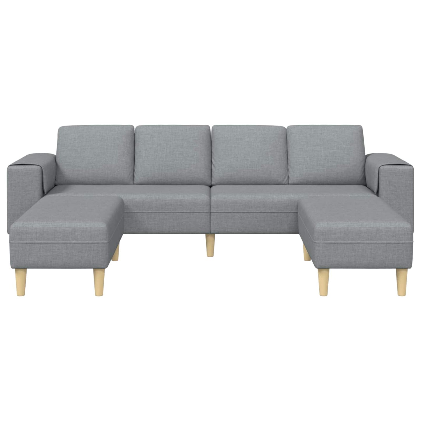 vidaXL Wohnzimmer Couch 3 pcs Hellgrau Polyester