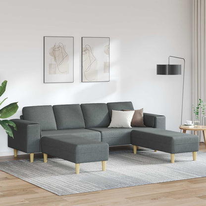 vidaXL Wohnzimmer Couch 3 pcs Dunkelgrau Polyester