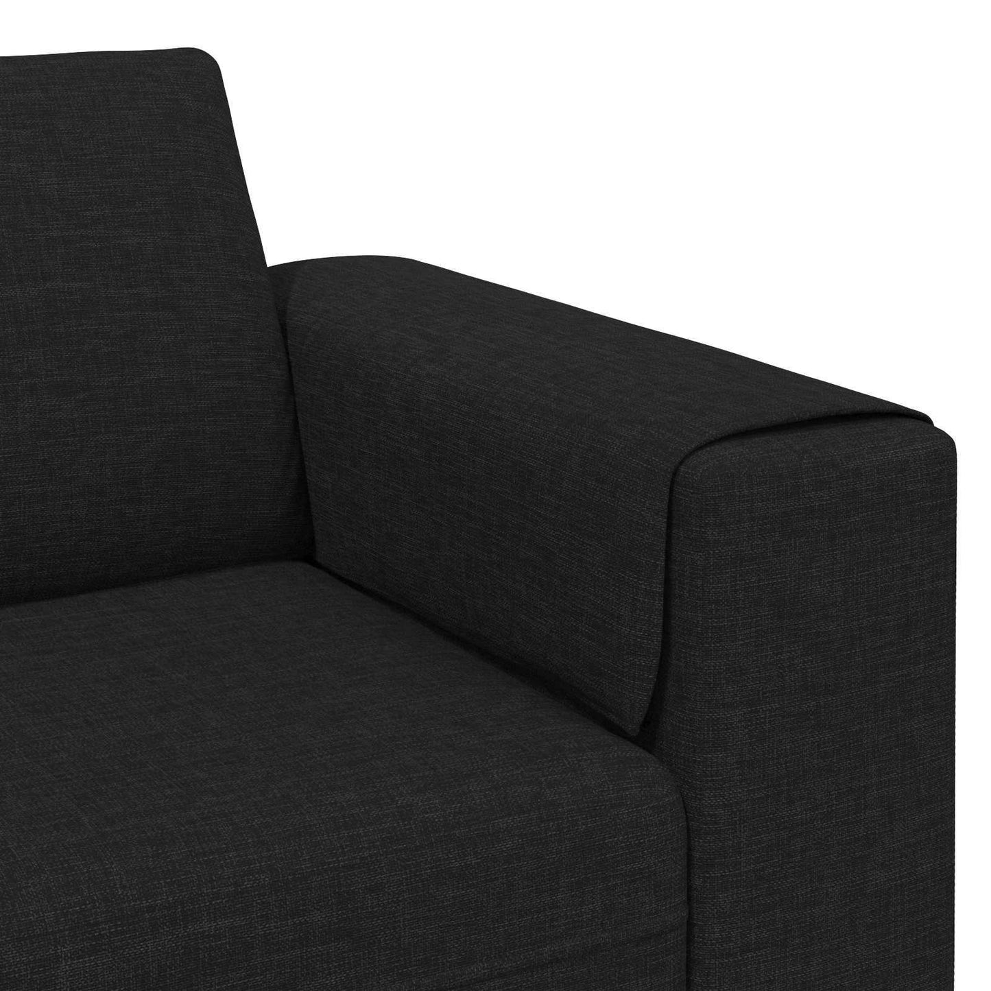 vidaXL Wohnzimmer Couch 3 pcs Schwarz Polyester