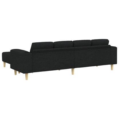 vidaXL Wohnzimmer Couch 3 pcs Schwarz Polyester