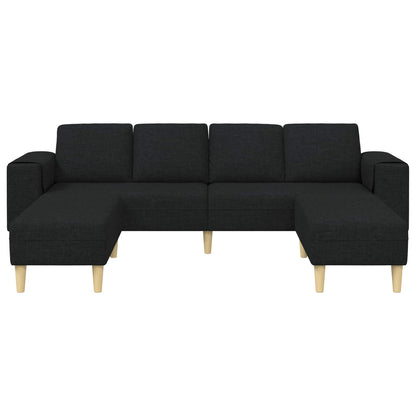 vidaXL Wohnzimmer Couch 3 pcs Schwarz Polyester