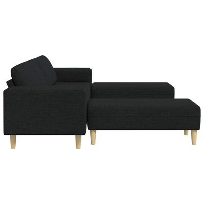 vidaXL Wohnzimmer Couch 3 pcs Schwarz Polyester