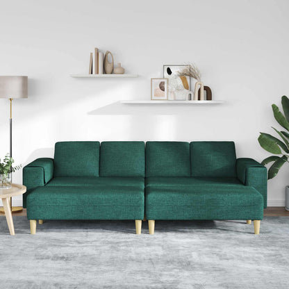 vidaXL Wohnzimmer Couch 3 pcs Dunkelgrün Polyester