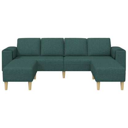 vidaXL Wohnzimmer Couch 3 pcs Dunkelgrün Polyester