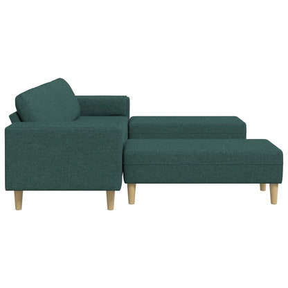 vidaXL Wohnzimmer Couch 3 pcs Dunkelgrün Polyester