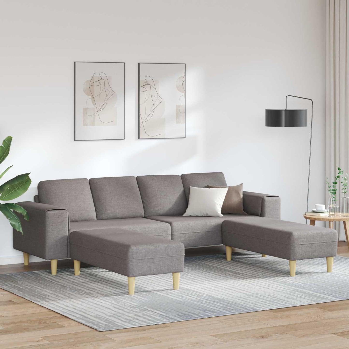 vidaXL Sofa Set Taupe Stoff