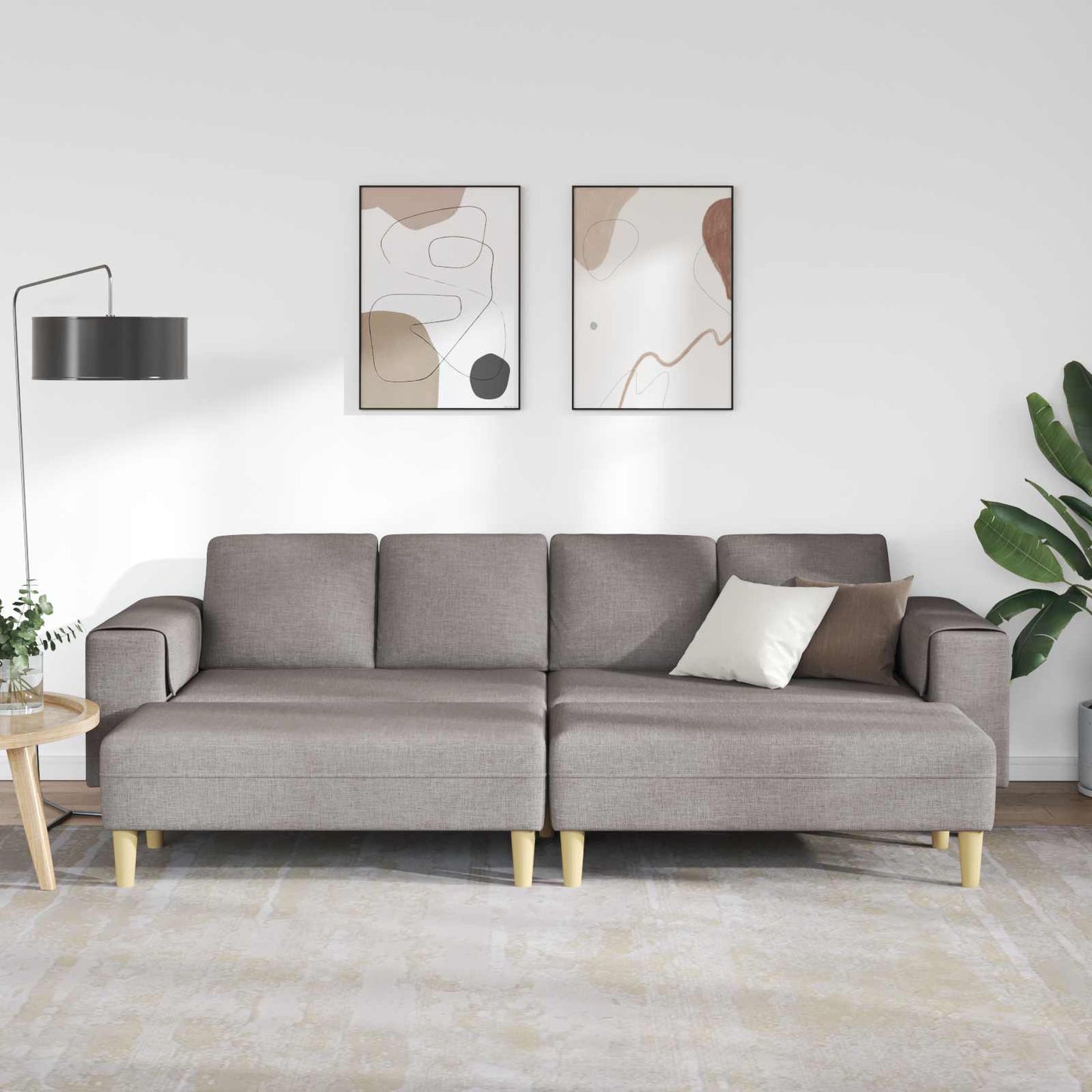 vidaXL Sofa Set Taupe Stoff