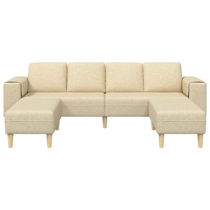 vidaXL Wohnzimmer Couch 3 pcs Creme Polyester