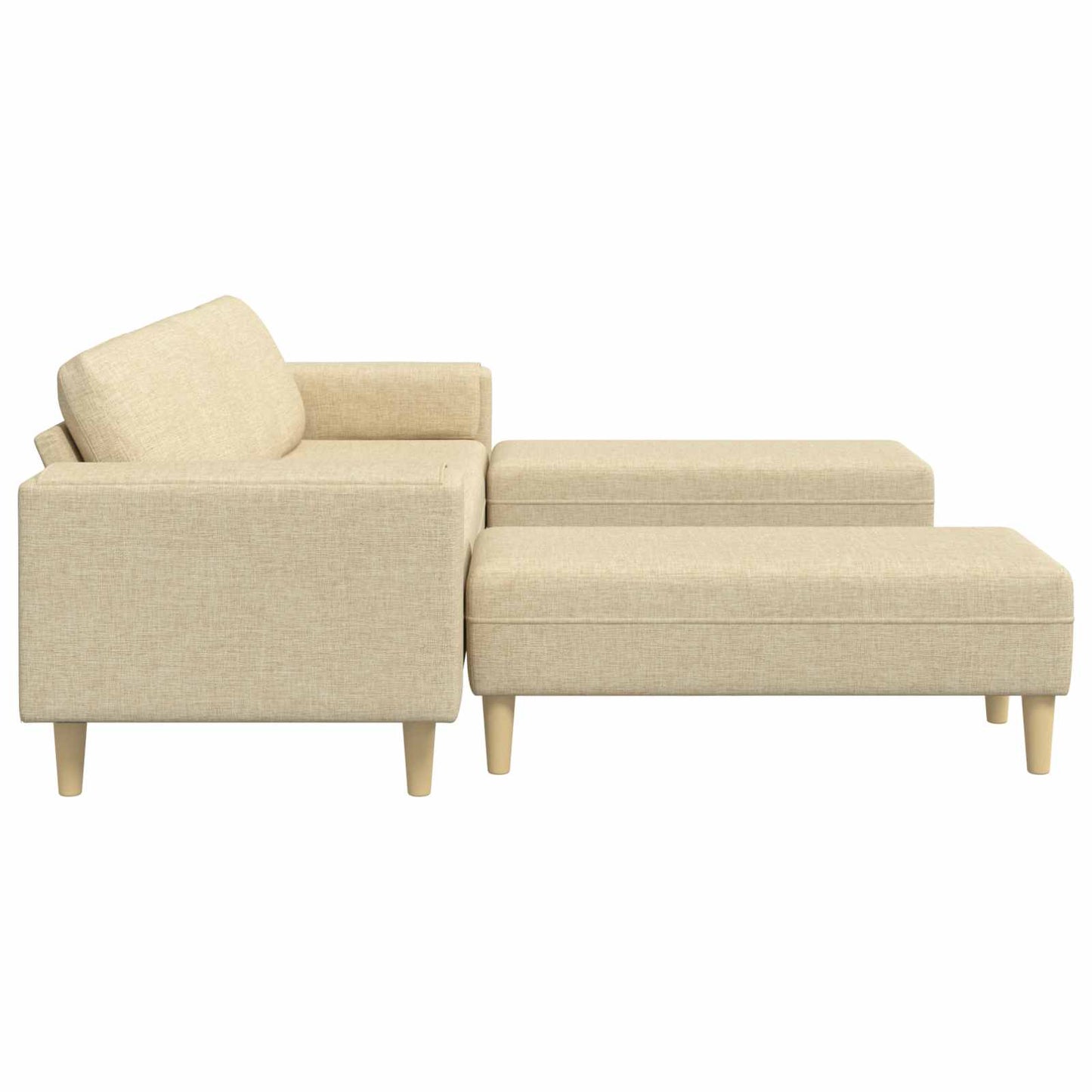 vidaXL Wohnzimmer Couch 3 pcs Creme Polyester