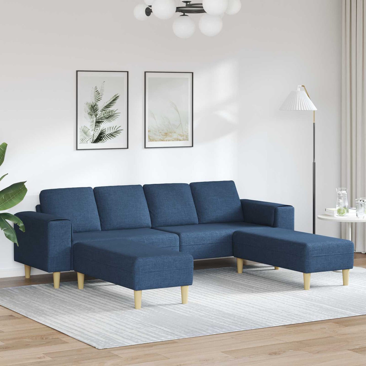 vidaXL Sofa Set Blau Stoff