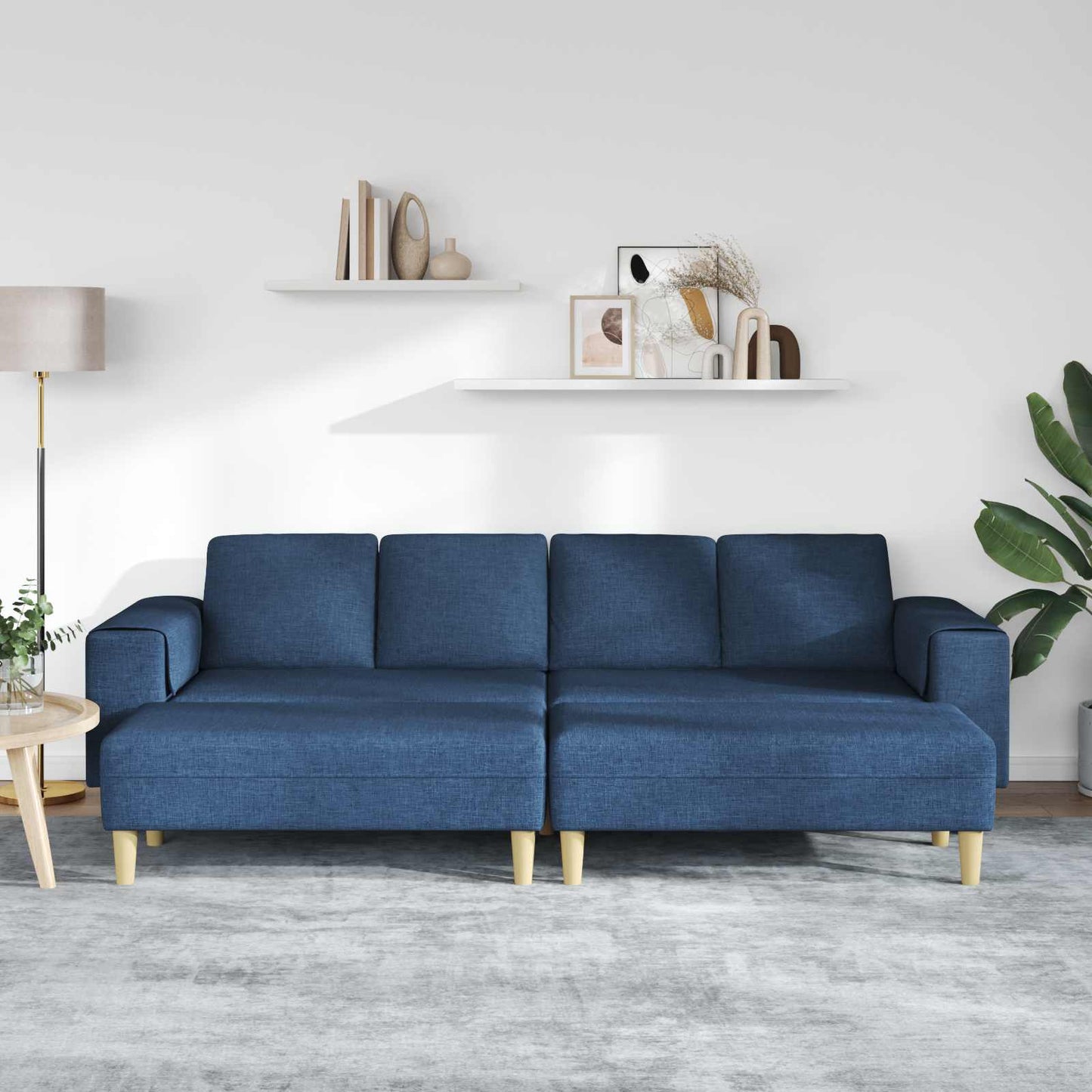 vidaXL Sofa Set Blau Stoff