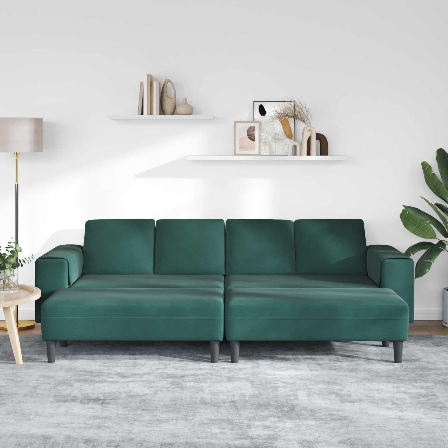 vidaXL Wohnzimmer Couch 3 pcs Dunkelgrün