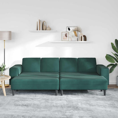 vidaXL Wohnzimmer Couch 3 pcs Dunkelgrün