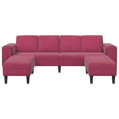 vidaXL Wohnzimmer Couch 3 pcs Weinrot