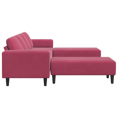 vidaXL Wohnzimmer Couch 3 pcs Weinrot