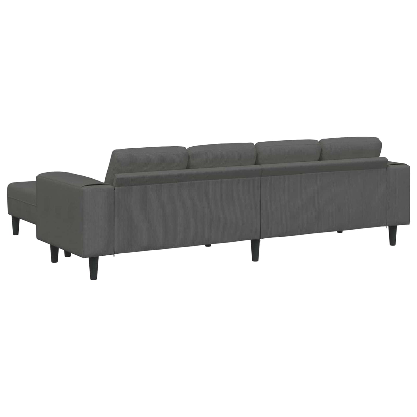 vidaXL Sofa mit Kissen Dunkelgrau 250 x 188 x 76 cm Cordstoff