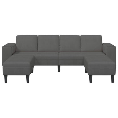 vidaXL Sofa mit Kissen Dunkelgrau 250 x 188 x 76 cm Cordstoff