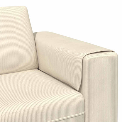 vidaXL Sofa mit Kissen Creme 250 x 188 x 76 cm Cordstoff