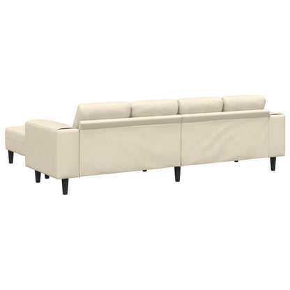 Sofa mit Kissen Creme 250 x 188 x 76 cm Cordstoff