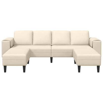 Sofa mit Kissen Creme 250 x 188 x 76 cm Cordstoff