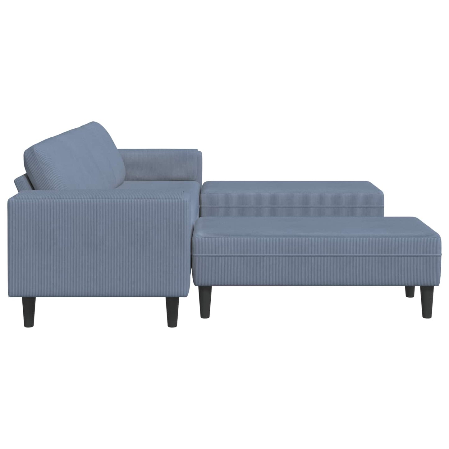 vidaXL Sofa mit Kissen Blau 250 x 188 x 76 cm Cordstoff