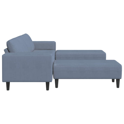 vidaXL Sofa mit Kissen Blau 250 x 188 x 76 cm Cordstoff