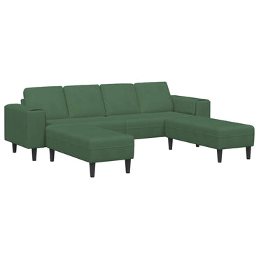 vidaXL Sofa mit Kissen Dunkelgrün 250 x 188 x 76 cm Cordstoff