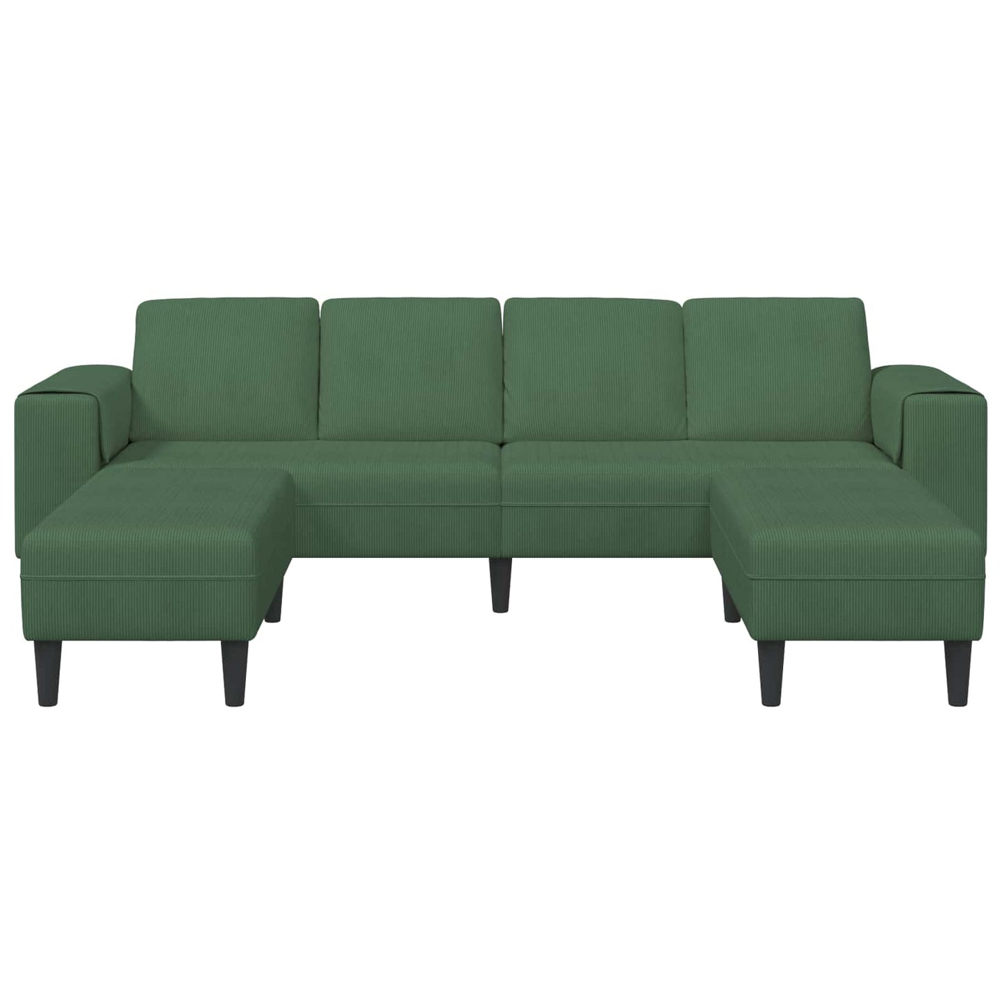 vidaXL Sofa mit Kissen Dunkelgrün 250 x 188 x 76 cm Cordstoff