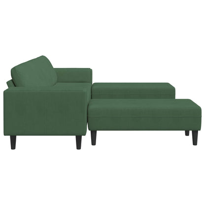 vidaXL Sofa mit Kissen Dunkelgrün 250 x 188 x 76 cm Cordstoff