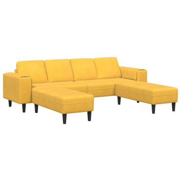 vidaXL Sofa mit Kissen Helles Gelb 250 x 188 x 76 cm Cordstoff
