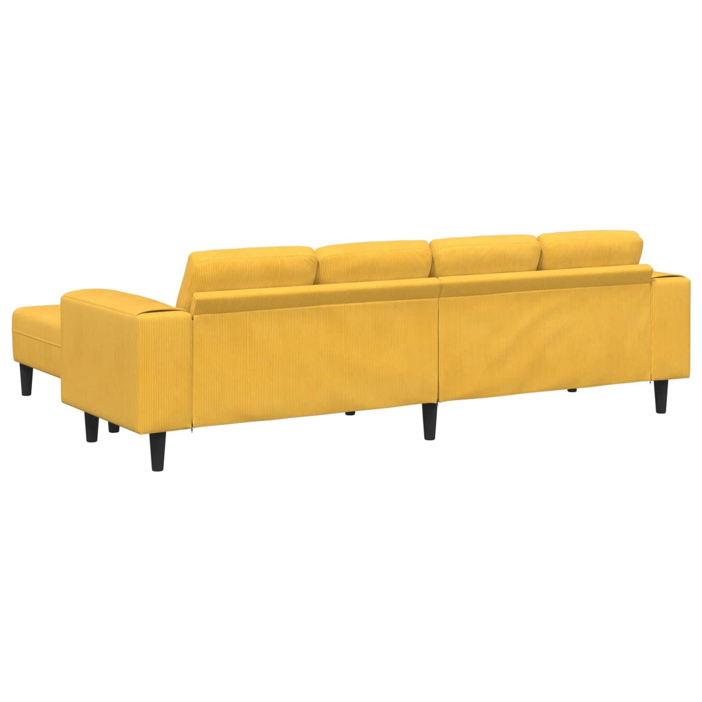 Sofa mit Kissen Helles Gelb 250 x 188 x 76 cm Cordstoff