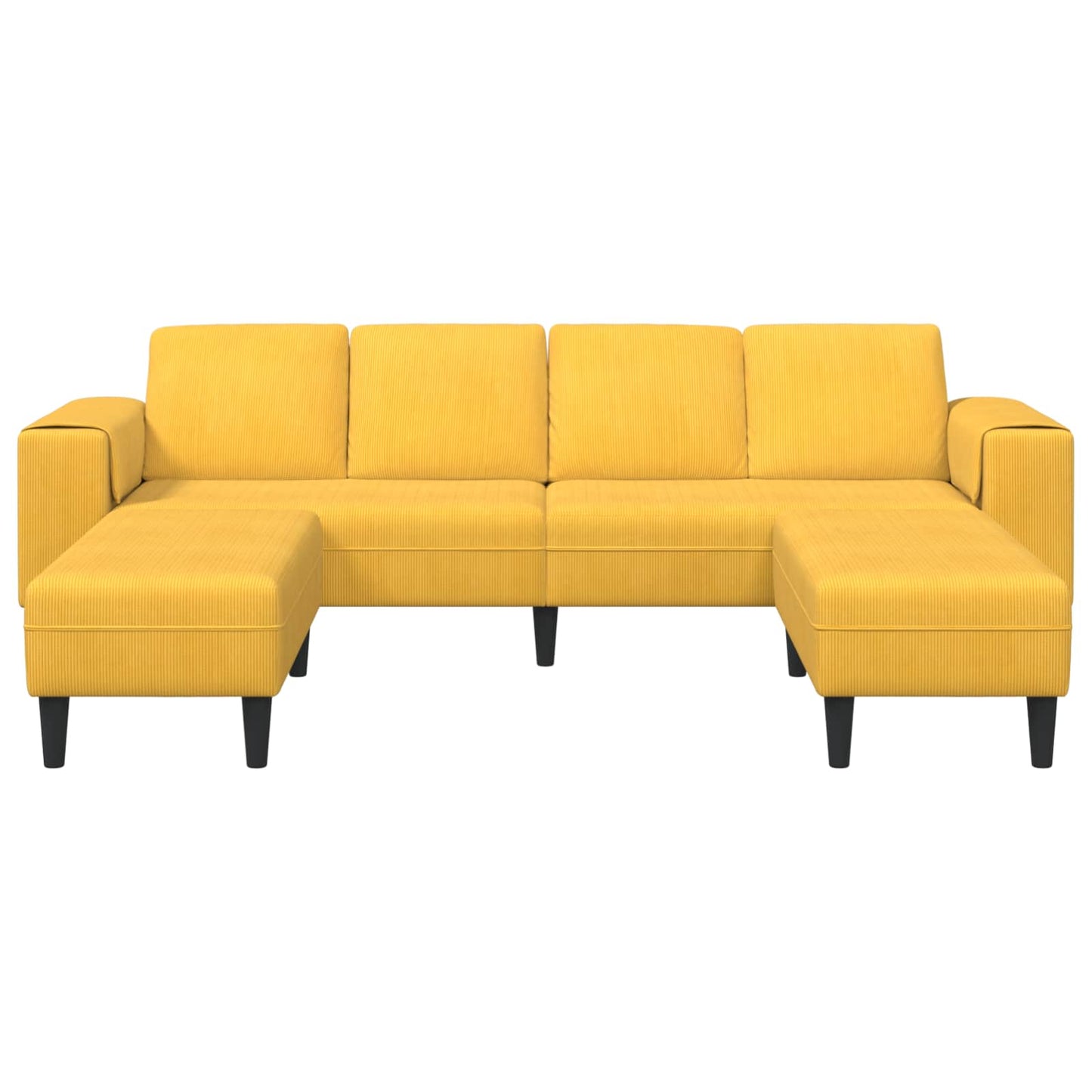 Sofa mit Kissen Helles Gelb 250 x 188 x 76 cm Cordstoff