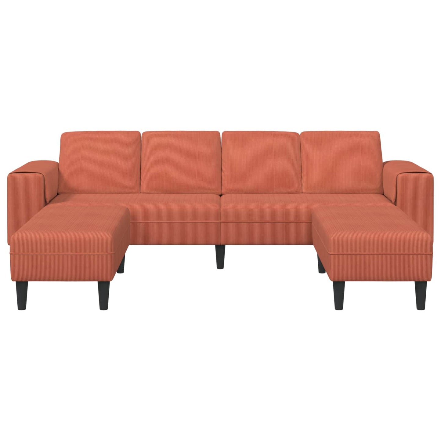vidaXL Sofa mit Kissen Rot-Orange 250 x 188 x 76 cm Cordstoff
