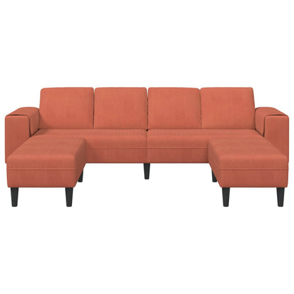 vidaXL Sofa mit Kissen Rot-Orange 250 x 188 x 76 cm Cordstoff