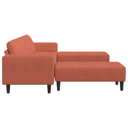 vidaXL Sofa mit Kissen Rot-Orange 250 x 188 x 76 cm Cordstoff