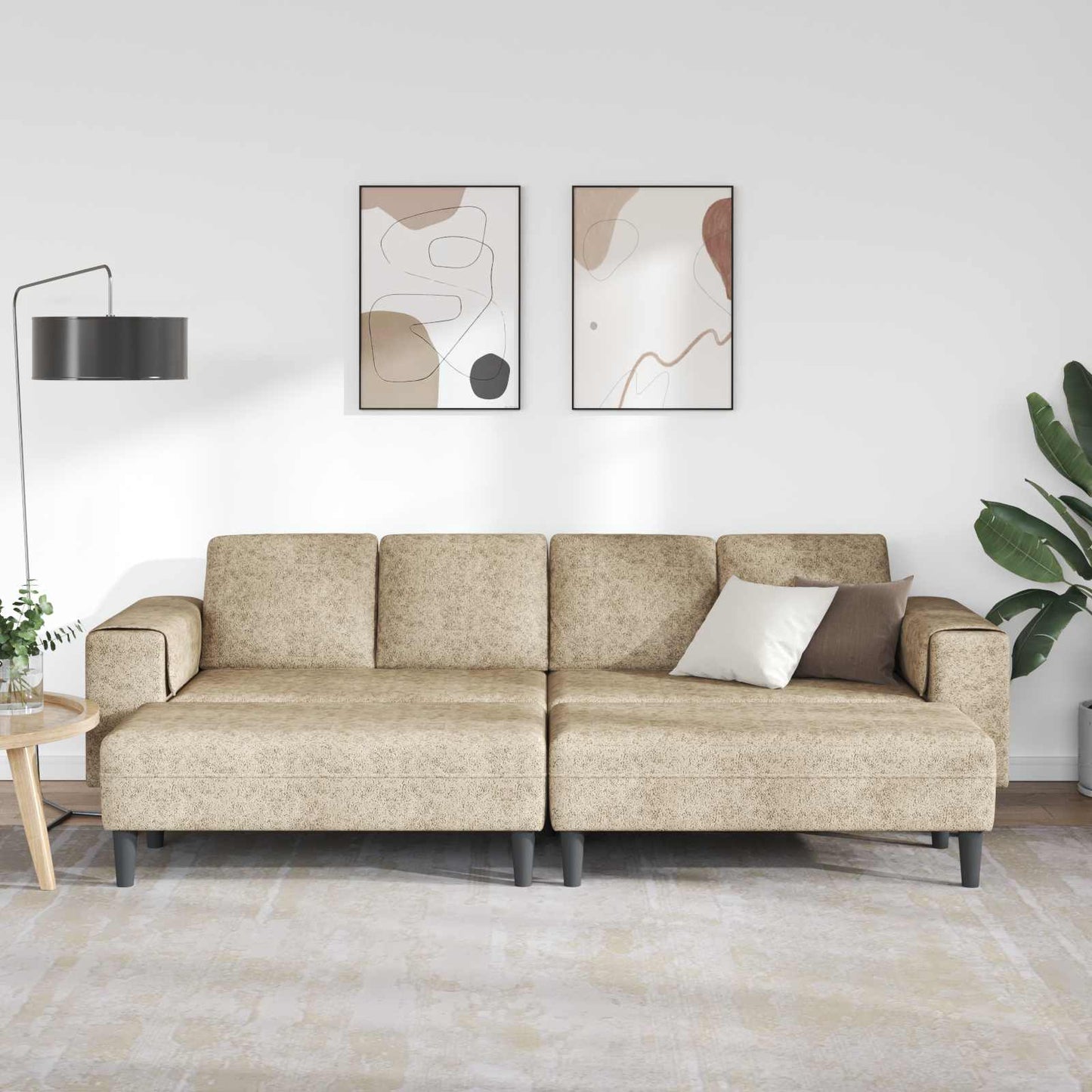 vidaXL Wohnzimmer Couch 3 pcs Hellgrau