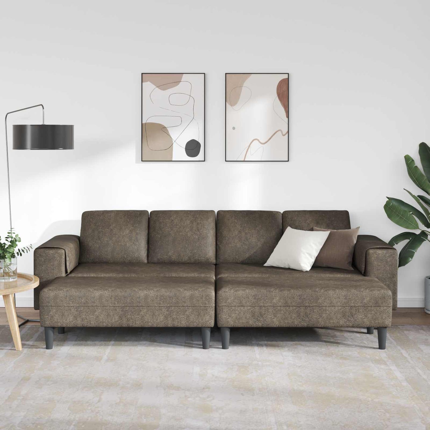 vidaXL Wohnzimmer Couch 3 pcs Dunkelgrau