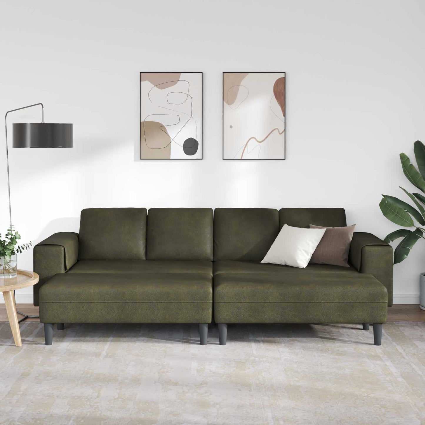 Wohnzimmer Couch 3 pcs Olivegrün