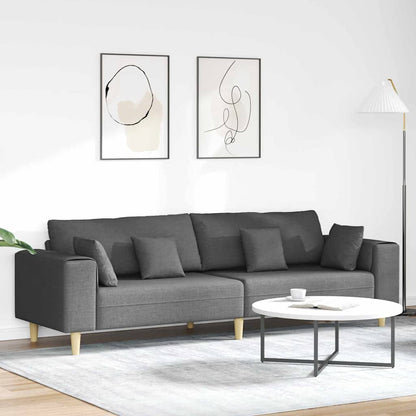 vidaXL Sofa mit Kissen Dunkelgrau 250 x 77 x 76 cm Stoff