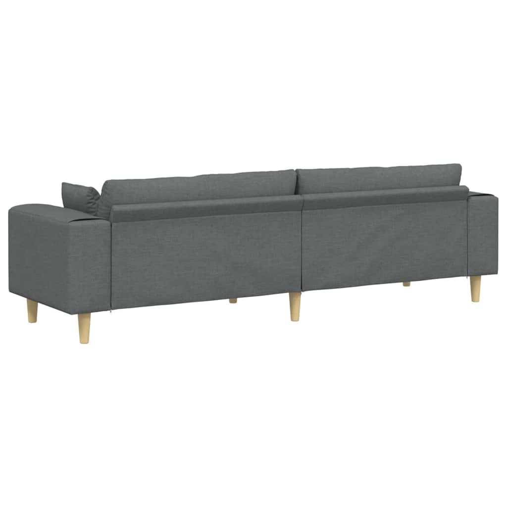 vidaXL Sofa mit Kissen Dunkelgrau 250 x 77 x 76 cm Stoff