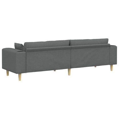 vidaXL Sofa mit Kissen Dunkelgrau 250 x 77 x 76 cm Stoff