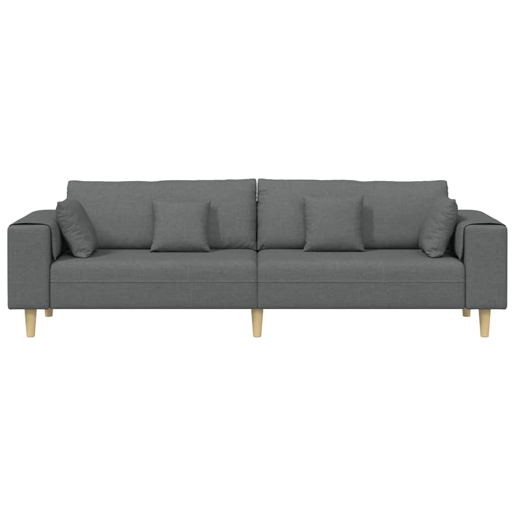 vidaXL Sofa mit Kissen Dunkelgrau 250 x 77 x 76 cm Stoff