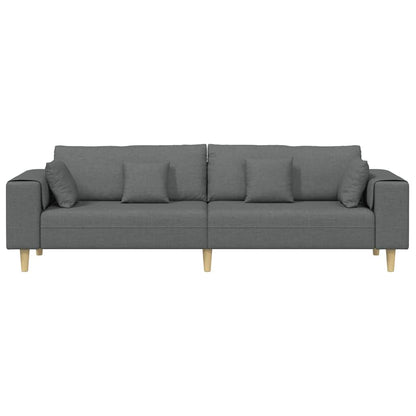 vidaXL Sofa mit Kissen Dunkelgrau 250 x 77 x 76 cm Stoff