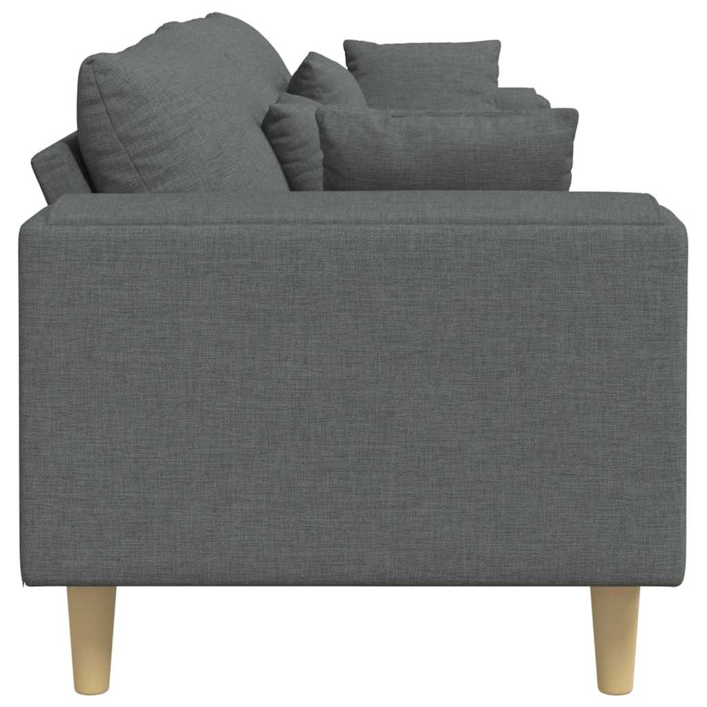 vidaXL Sofa mit Kissen Dunkelgrau 250 x 77 x 76 cm Stoff