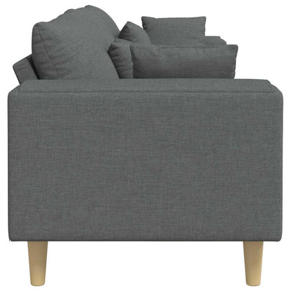vidaXL Sofa mit Kissen Dunkelgrau 250 x 77 x 76 cm Stoff