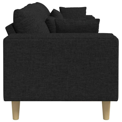 vidaXL Sofa mit Kissen Schwarz 250 x 77 x 76 cm Stoff