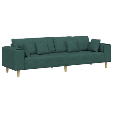 vidaXL Sofa mit Kissen Dunkelgrün 250 x 77 x 76 cm Stoff