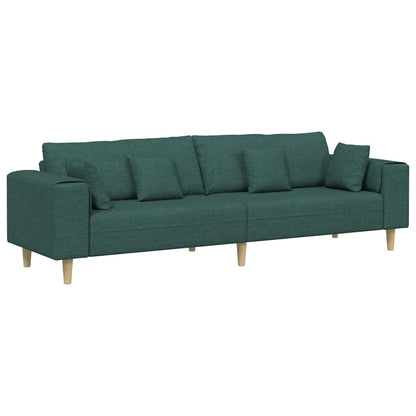 vidaXL Sofa mit Kissen Dunkelgrün 250 x 77 x 76 cm Stoff
