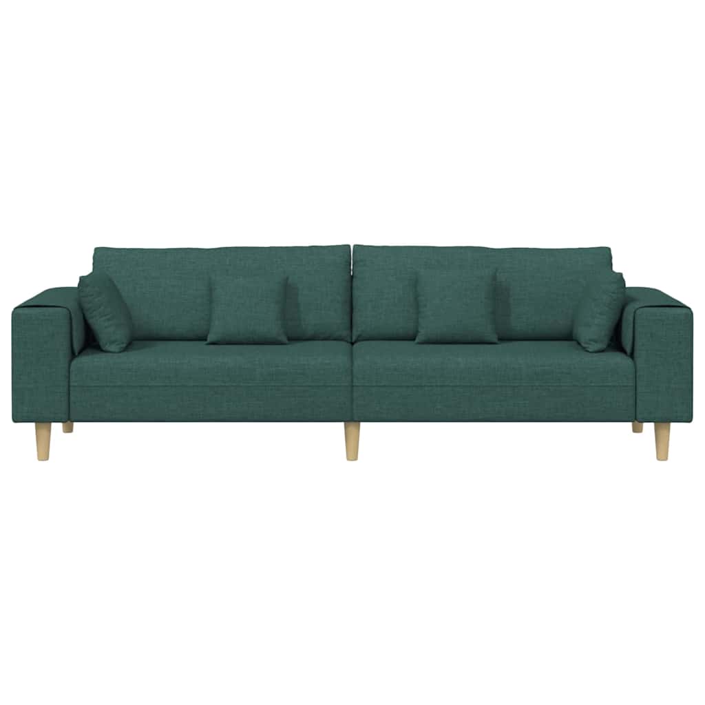 vidaXL Sofa mit Kissen Dunkelgrün 250 x 77 x 76 cm Stoff
